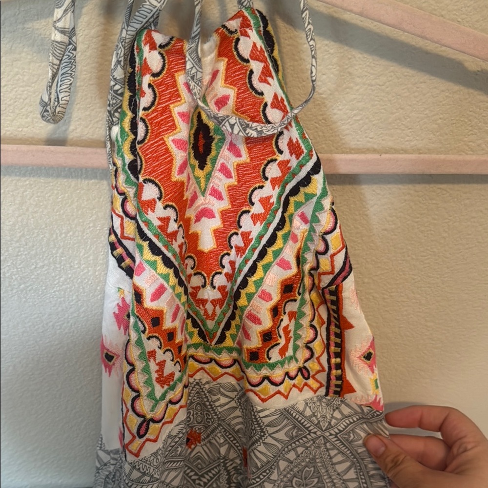 Gray and Multicolor Halter Dress size small - Picture 2 of 8
